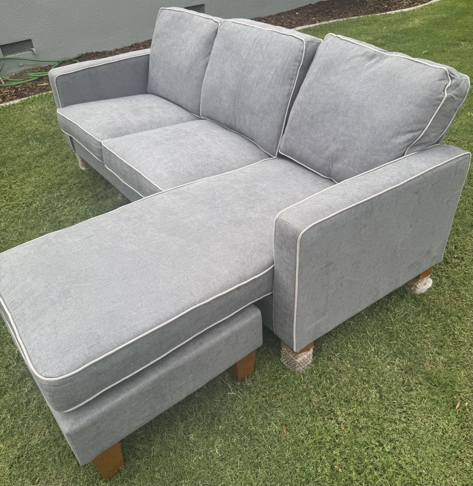 New Grey L Shape Couch Reversible