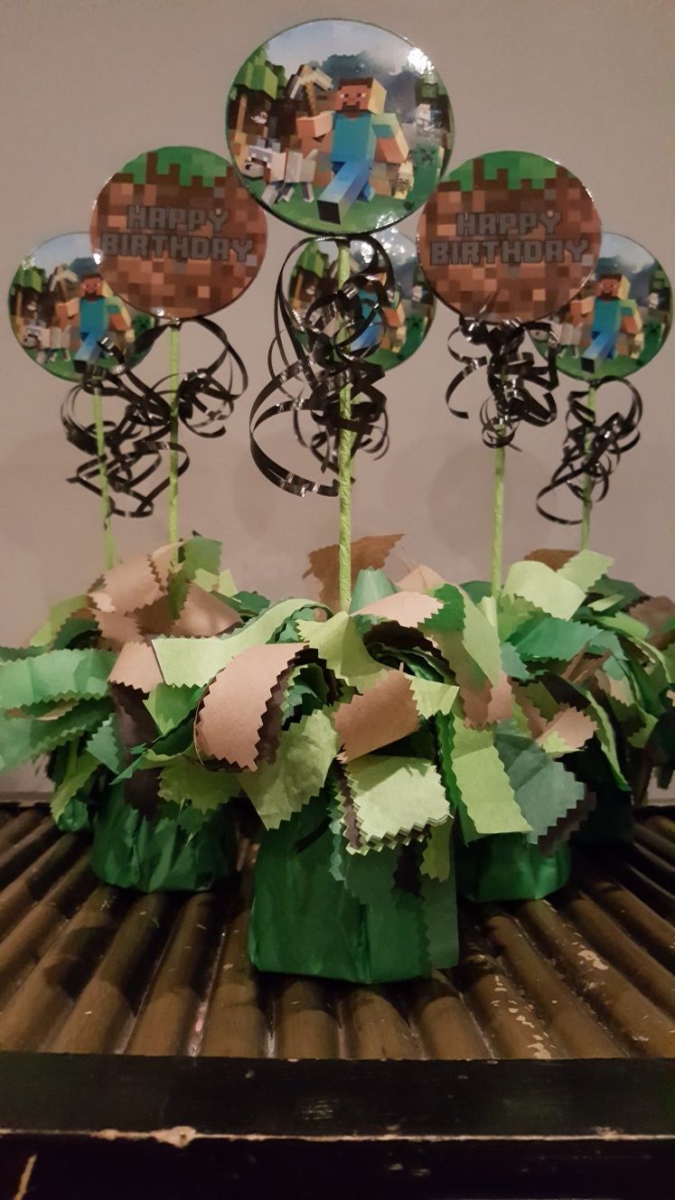 Minecraft Centerpiece Party Fiesta Decorations - see description for more information