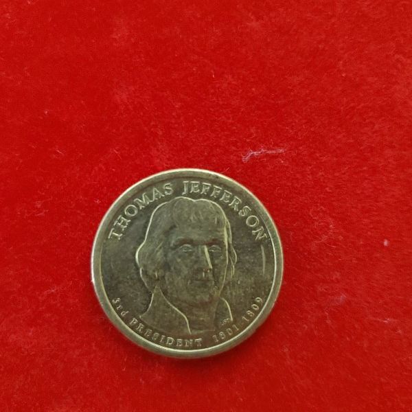 Thomas Jefferson 3rd President U.S. One Dollar Coin 1