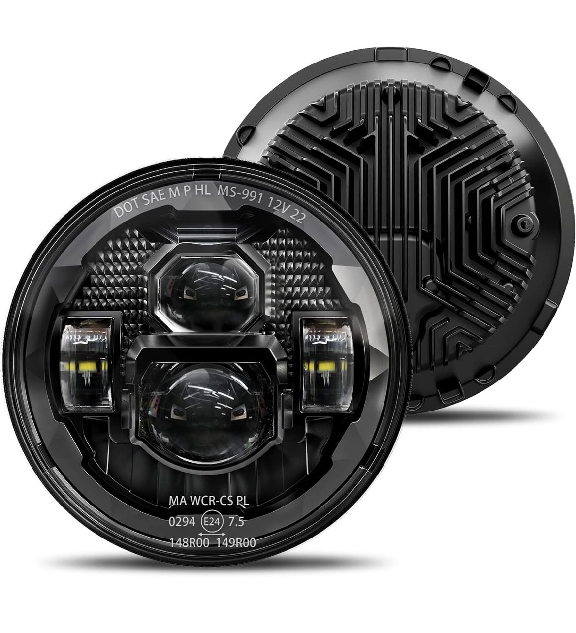 7 Inch Led Headlights Round Compatible with Jeep Wrangler JK JKU TJ LJ Chevy Ford GMC Dodge