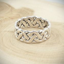 925 Sterling Silver Braided Rings 9mm