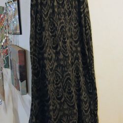 Black And Grey Women's Long Skirt Large