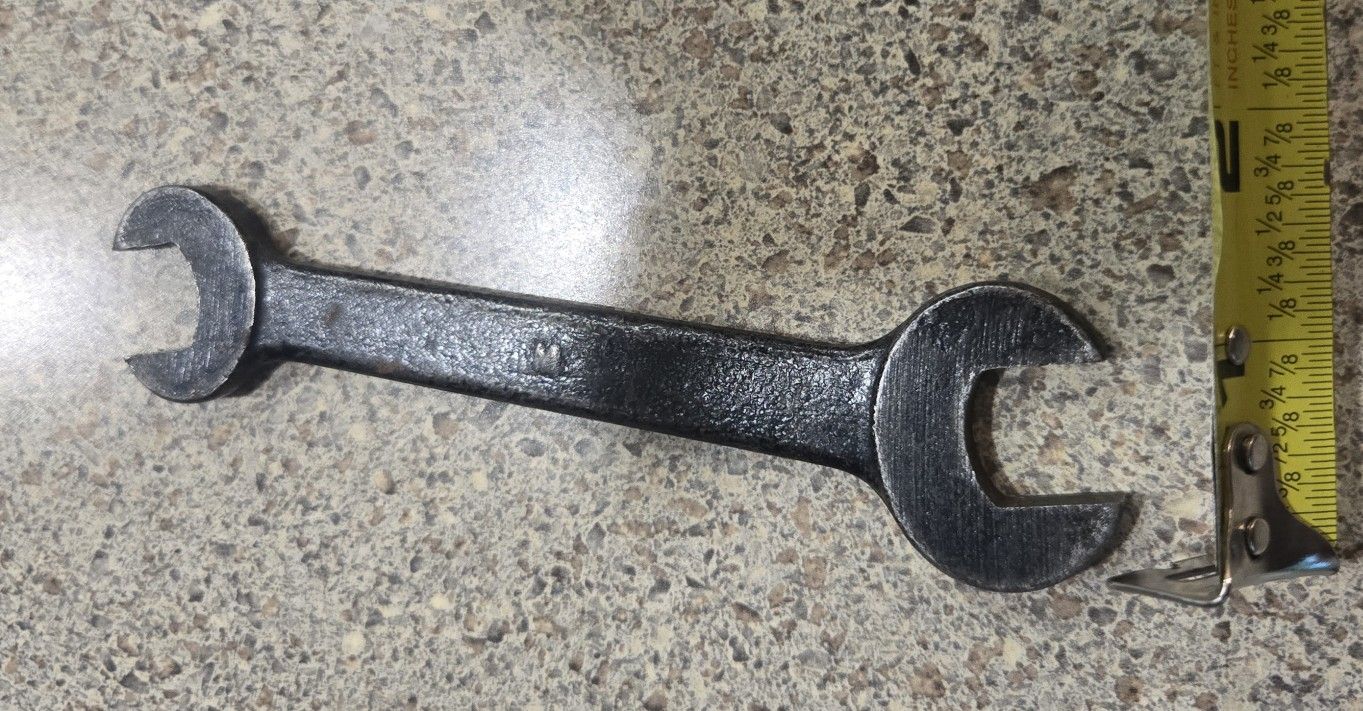 Vintage Ford USA Double Open-Ended Wrench "M" Blue Automotive Tool