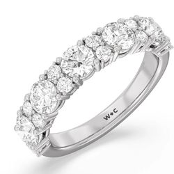 2ct  14k White Gold Wedding Band