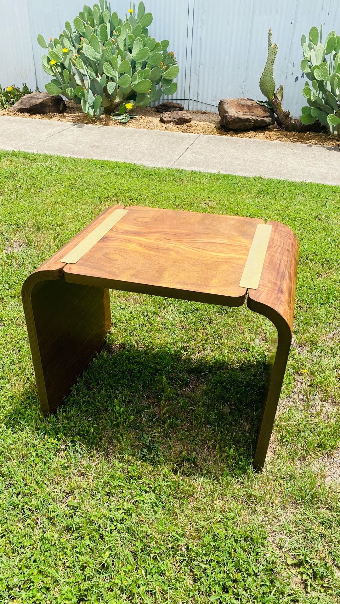 Walnut Mid Century Art Deco Side Table