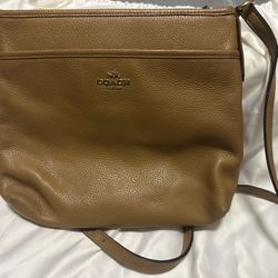 Tan Leather Coach Crossbody Bag