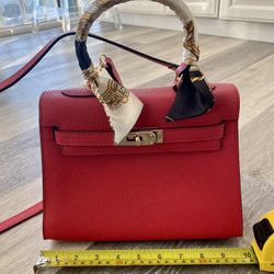 Brand New Red Leather Handbag