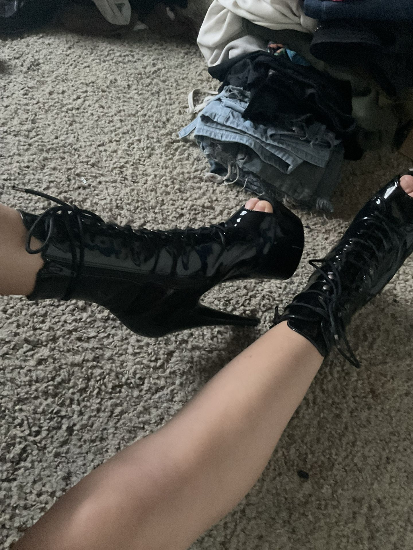 Stripper Black Pleaser Extreme Ankle Boot Heels