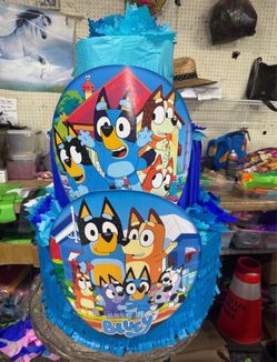 Bluey three tier pinata with balls