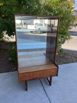 Vintage MCM Danish Teak Mirror Cabinet ( Can Deliver For $10 )