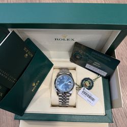 Rolex Date Just 41mm Azurro-Blue Dial Jubilee Bracelet