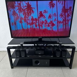 Complete Home Entertainment Setup – SAMSUNG TV & Surround Sound & Stand
