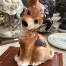 8.5” Vintage Porcelain Ceramic Royal Copley Dog Figurine Statue