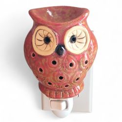 Owl Ceramic Drip Glaze Wax Warmer/Tea Light Candle Holder Nightlight VTG Boho