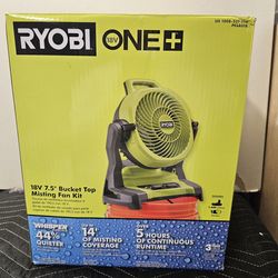 RYOBI
ONE+ 18V Cordless 7-1/2 in. Bucket Top Misting Fan Kit with 1.5 Ah Battery and Charger