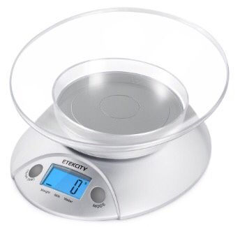 Tekcity Food Kitchen Scale With Bowl, Digital Ounces and Grams for Cooking, Baking, Meal Prep, Dieting, and Weight Loss 