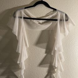 Handmade Raw Edges Mesh Accent Shawl Scarf 