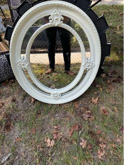 Oval  White Mirror