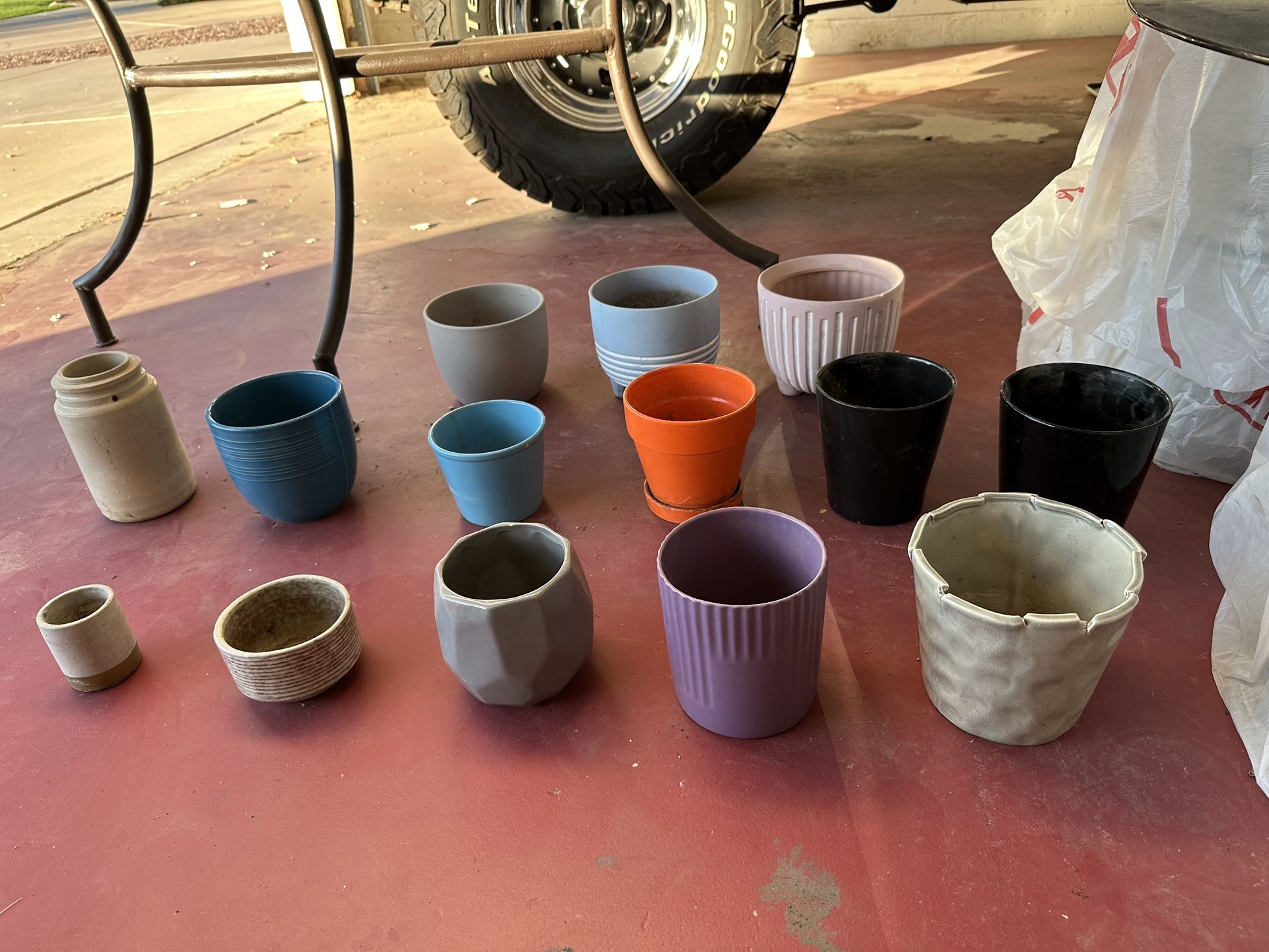 Small Medium Glazed Ceramic Flower Pots Planters Garden $9 each