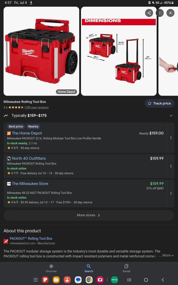 Milwaukee Packout Rolling Toolbox