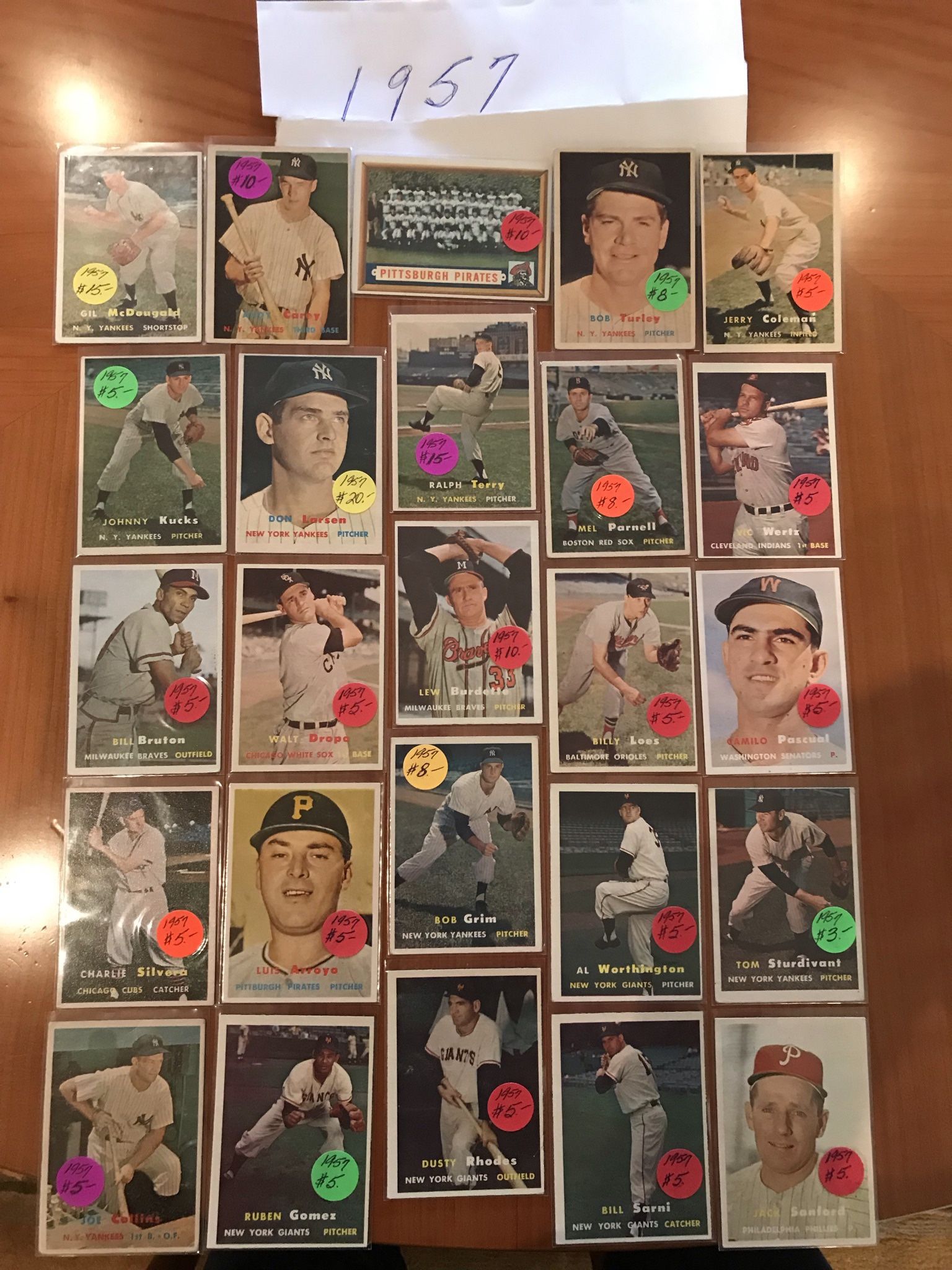 🥎 (100) 1957 TOPPS BASEBALL CARDS * Very Good~Excellent Condition 🥎