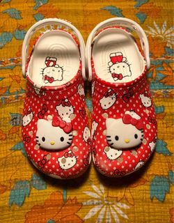 Hello Kitty Kids Red White Polka Dot CROCS