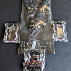 Disney Pins Maleficent Movie Pin Set Plus Lanyard LE DSSH