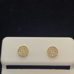 Gold 14k Diamond Earrings New 