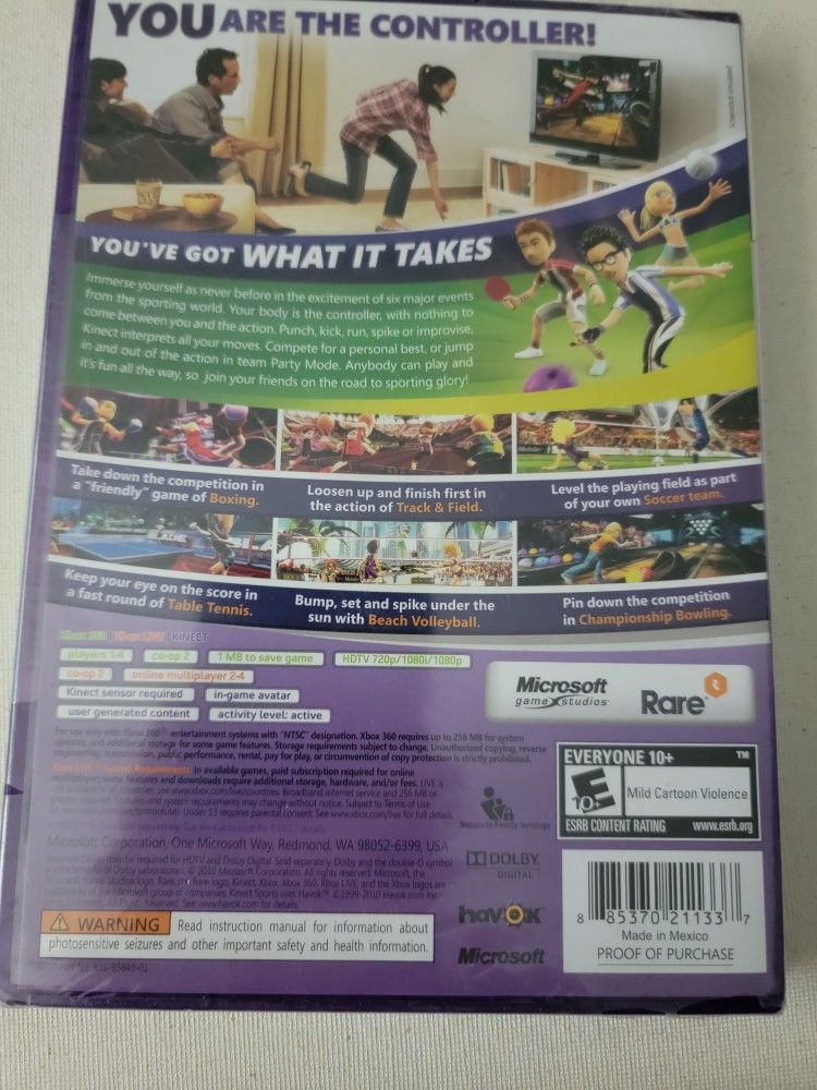 Microsoft XBox 360 Kinect Sports Season Two/Kinect Adventures- 2