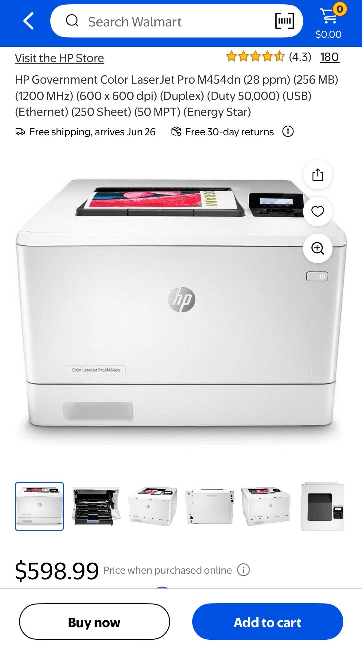 $350 Color LaserJet Pro M454dn