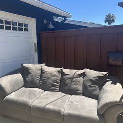 Charcoal grey Suede Couch/sofa 