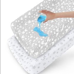 Waterproof Changing Pad Cover 2 Pack, 100% Cotton