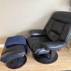 Leather Recliner & Foot Rest