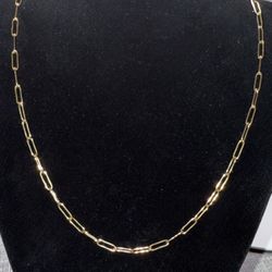 Stainless Steel Gold Plated Paperclip Necklace