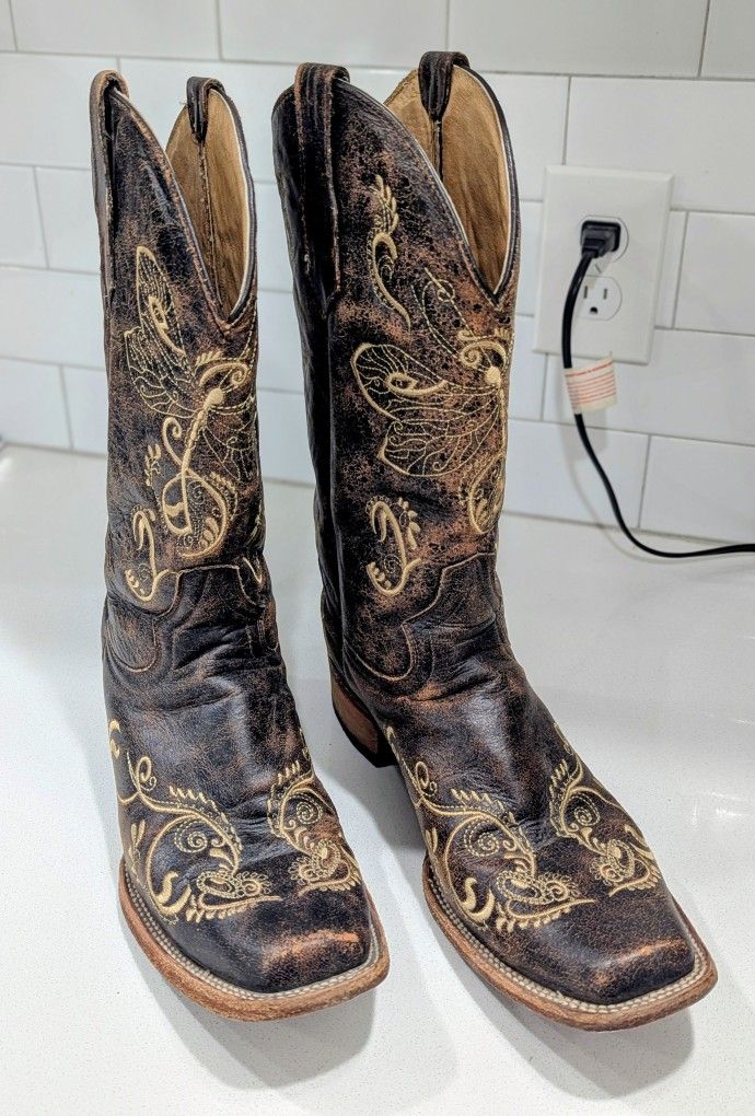 Women's Western Boots - Square Toe - Size 12W