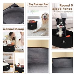 Black Woven Pet or kids Toy Storage Basket