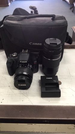 Canon EOS Rebel T7 24.1 MP  Digital Camera Kit 18-55mm & 75-300mm Lenses Battery Charger and Case Included