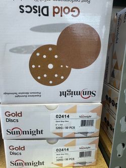 Sunmight Gold Grip Sanding Discs 6” 320 Grit – 50 Pack (New)