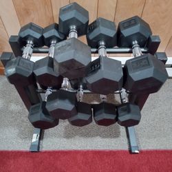 Dumbbells 14 To 35 Pounds Work Rack New