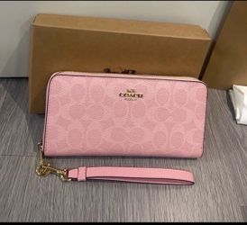 Coach Signature Long Zip Around Wallet