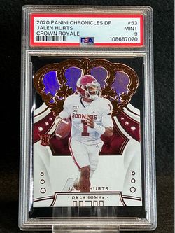 2020 Chronicles DP 🔥 Jalen Hurts 🔥 Crown Royale Rookie PSA 9 Mint 💎 - Philadelphia Eagles