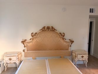 Custom Italian Wood Bed Set