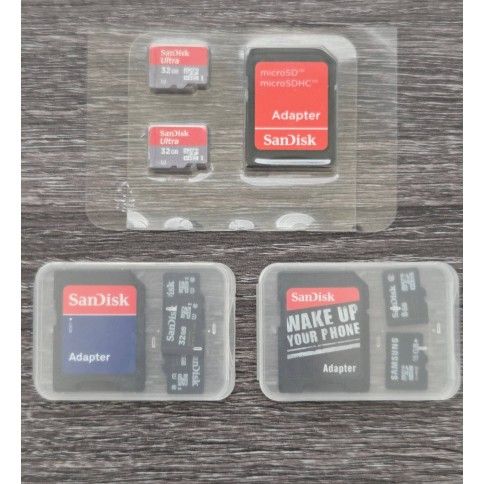 SanDisk & Samsung Micro SD SDHC Memory Card & Adapters Set