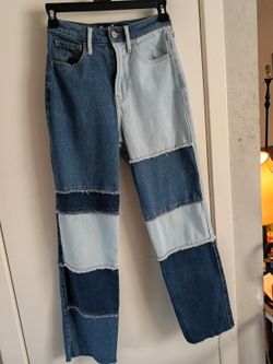 Hollister Highrise Patchwork Jeans 