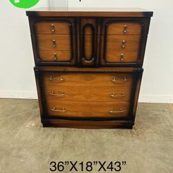 Basset Mid Century Modern Tall Dresser With 4 Drawers