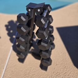 Dumbbell Weights  15, 12, 10 , 8, 5 Lbs.