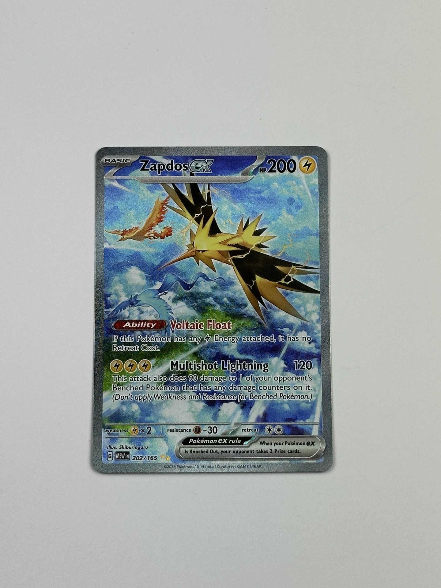 Pokemon Zapdos ex - 202/165 - SV: Scarlet and Violet 151 (MEW)