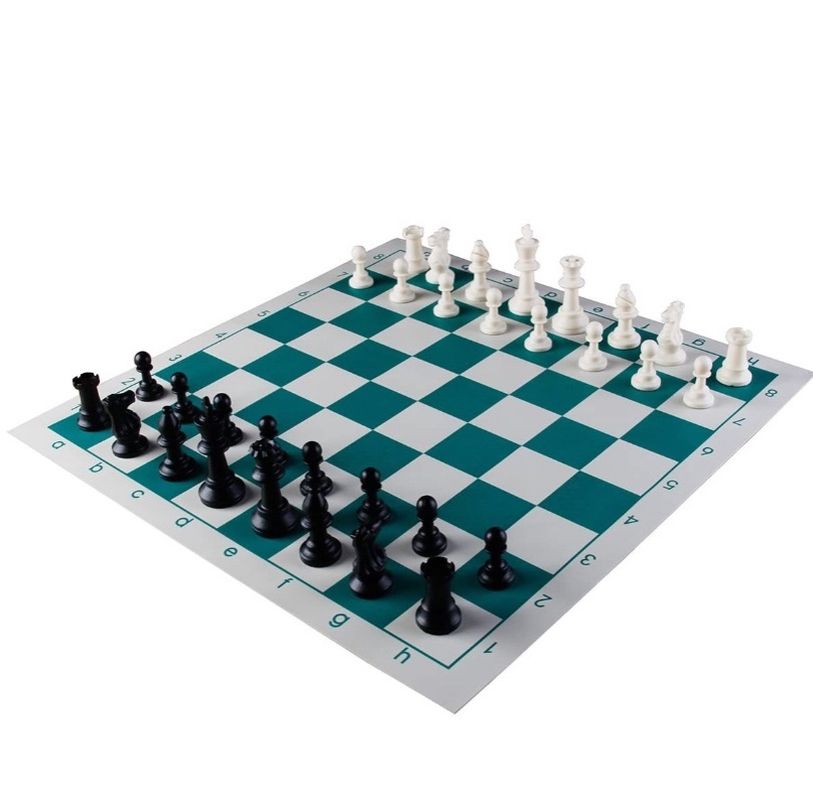 Chess Set 17" x 17" Roll-up Travel Chess in Carry Tube with Shoulder Strap Easy to Carry for Beginner and Kids