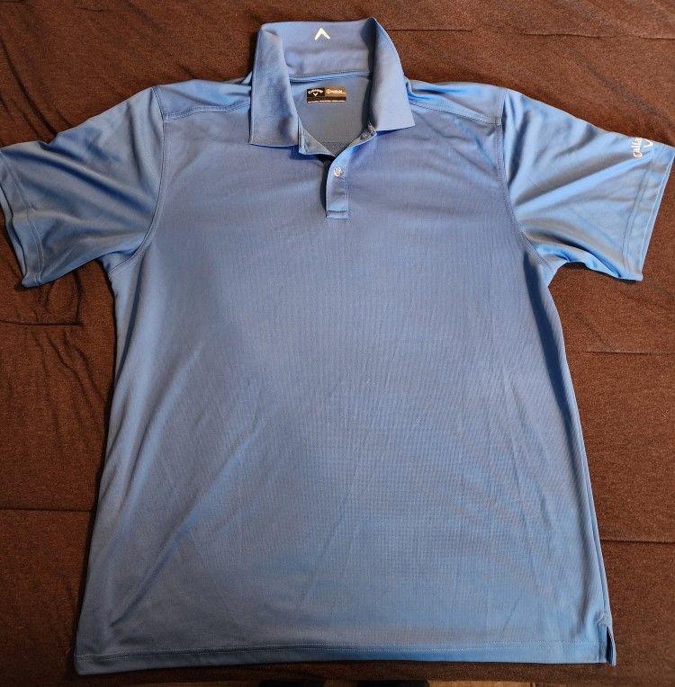 Mens Size Large Light Blue Callaway Collard Shirt