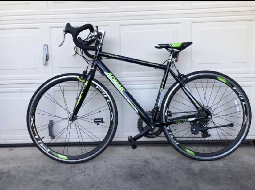 Aomais Performance Racing Bike RILX, Light Black Frame, Includes Phone Holder and Helmet, Brooklyn
